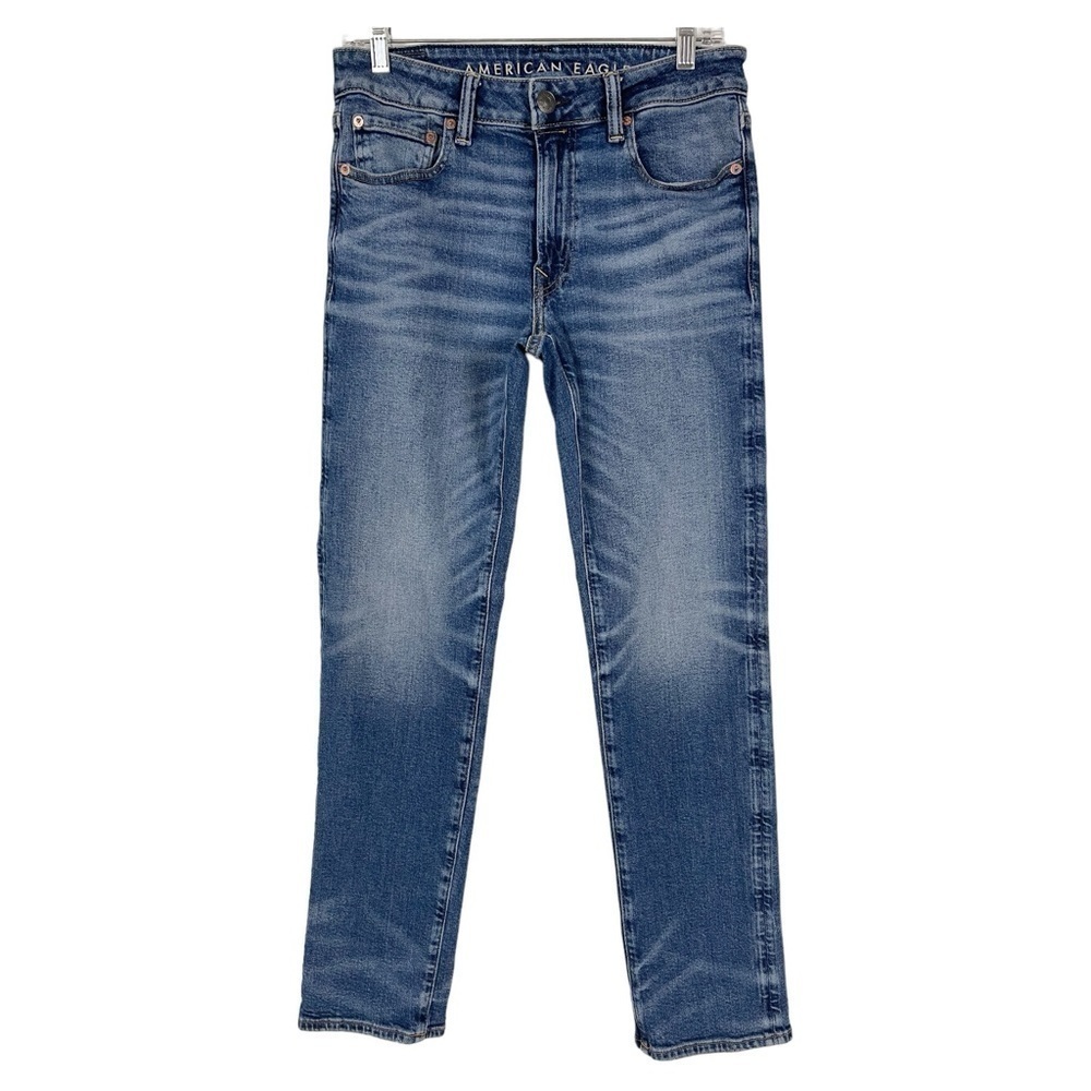 American Eagle Airflex + Slim Straight Medium Wash Jeans 29 X 30